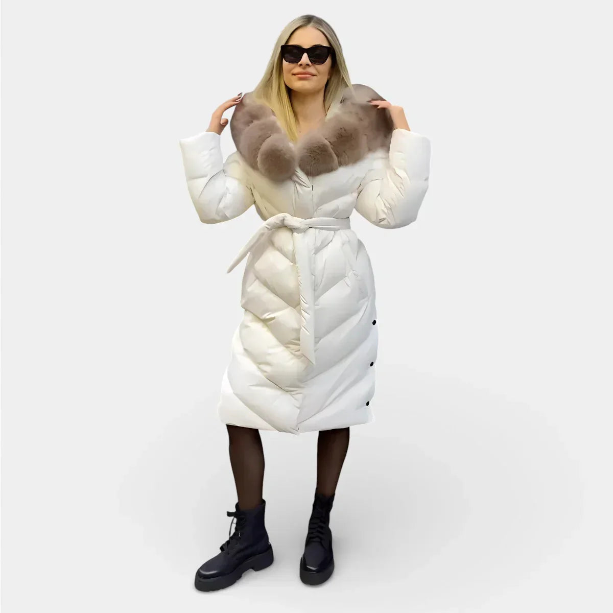 Brionyra – Elegancka kurtka zimowa z futrzanym kołnierzem