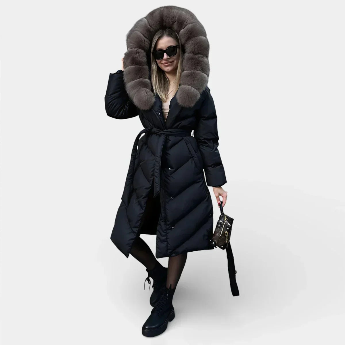 Brionyra – Elegancka kurtka zimowa z futrzanym kołnierzem