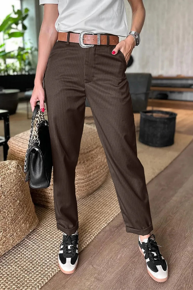 Calyra - Eleganckie spodnie w paski