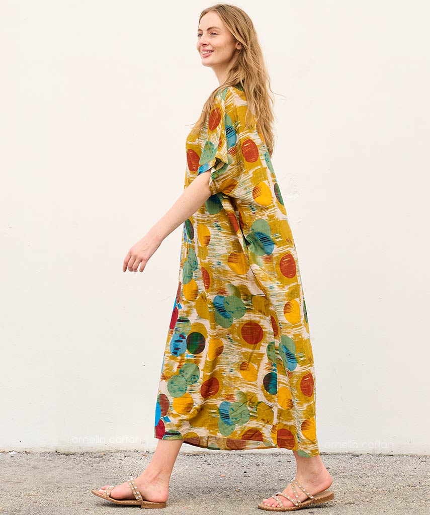 Luma - Sukienka typu kaftan z kieszeniami do noszenia na co dzień