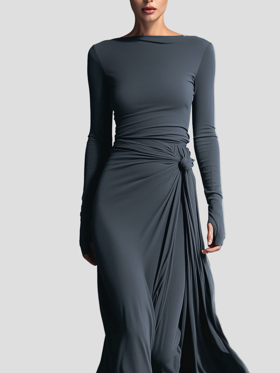 Janelith - Elegancka sukienka z efektem modelującym