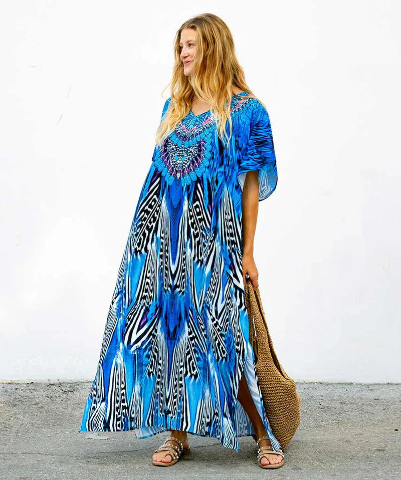 Amelia – Letni kaftan z bawełny i lnu