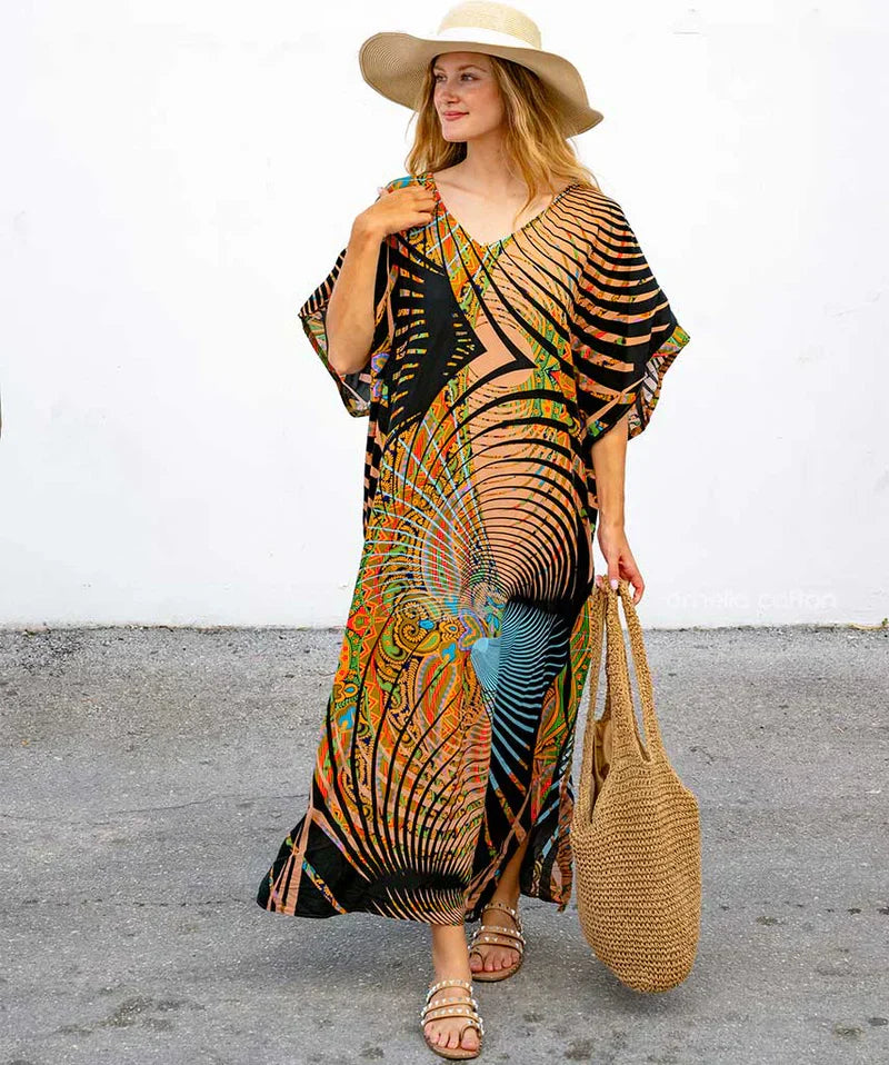 Jagoda – Letni kaftan z bawełny i lnu