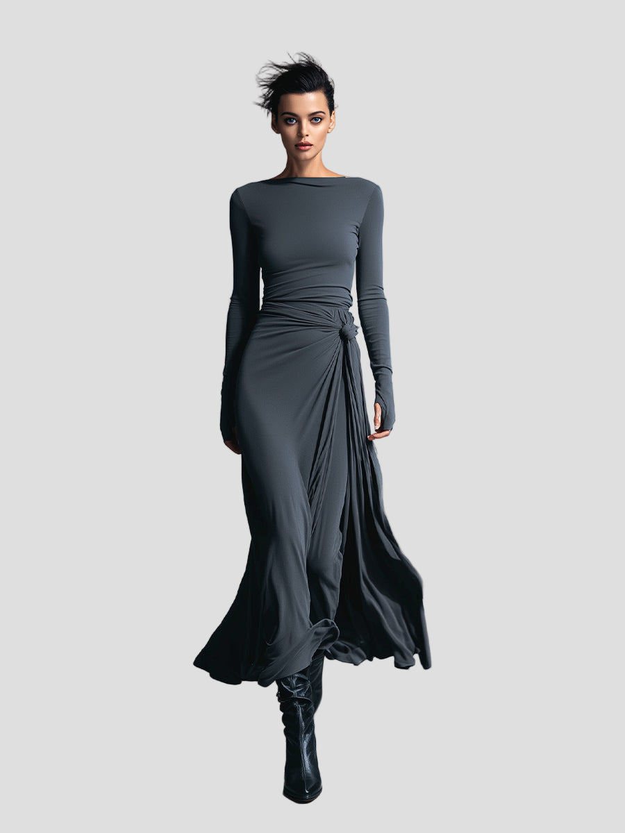 Janelith - Elegancka sukienka z efektem modelującym