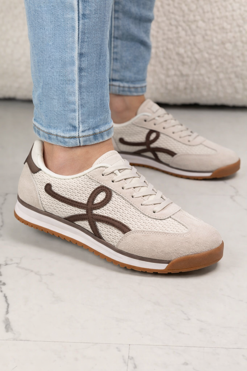 Beżowe Sneakersy Liliana