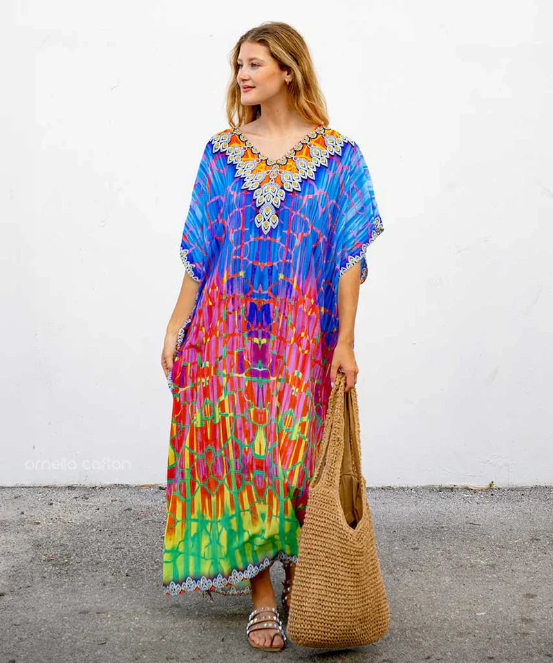 Nina – Letni kaftan z bawełny i lnu
