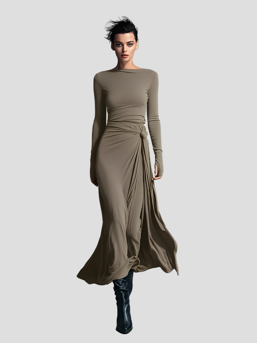 Janelith - Elegancka sukienka z efektem modelującym